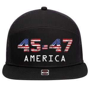 45 47 America Flag 7 Panel Mesh Trucker Snapback Hat