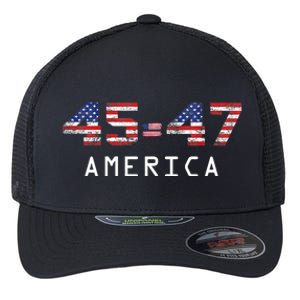 45 47 America Flag Flexfit Unipanel Trucker Cap