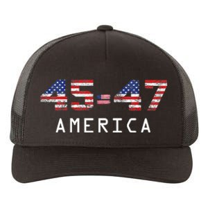 45 47 America Flag Yupoong Adult 5-Panel Trucker Hat