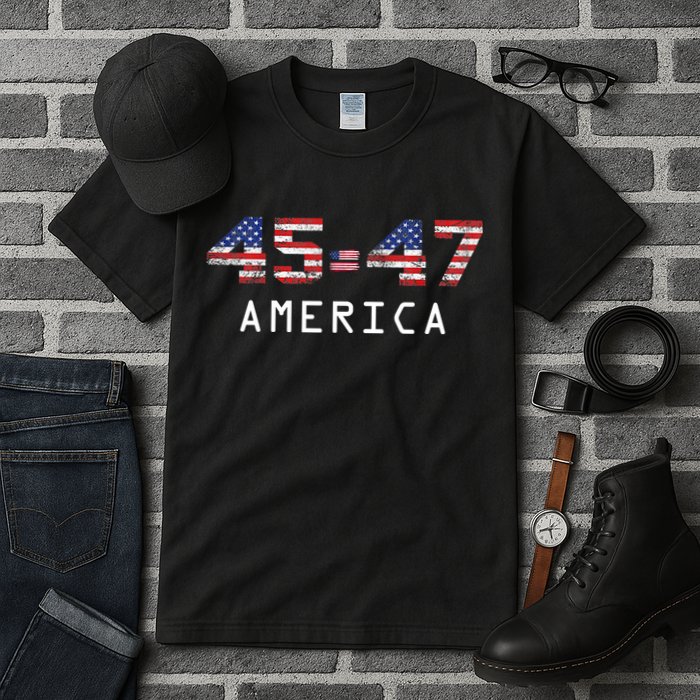 45 47 America Flag Tall T-Shirt