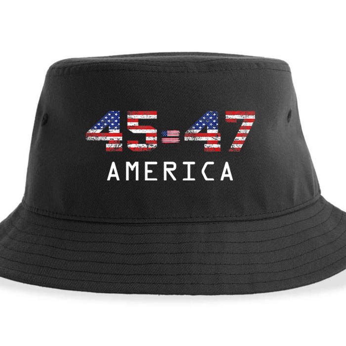 45 47 America Flag Sustainable Bucket Hat