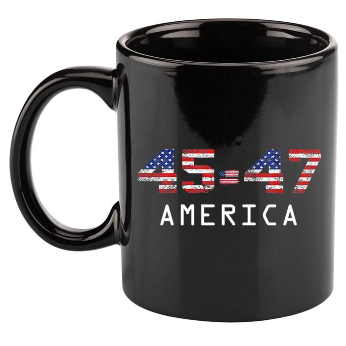 45 47 America Flag 11oz C Handle Ceramic Mug