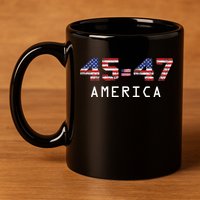 45 47 America Flag 11oz C Handle Ceramic Mug