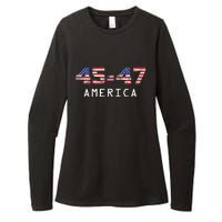 45 47 America Flag Womens CVC Long Sleeve Shirt