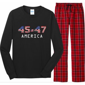 45 47 America Flag Long Sleeve Pajama Set