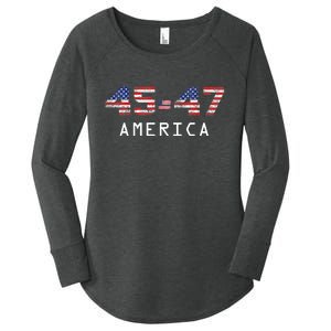 45 47 America Flag Women's Perfect Tri Tunic Long Sleeve Shirt