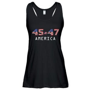 45 47 America Flag Ladies Essential Flowy Tank