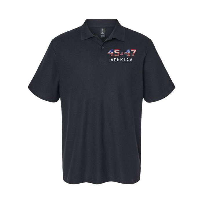 45 47 America Flag Softstyle Adult Sport Polo