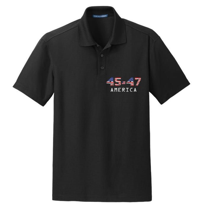 45 47 America Flag Dry Zone Grid Polo