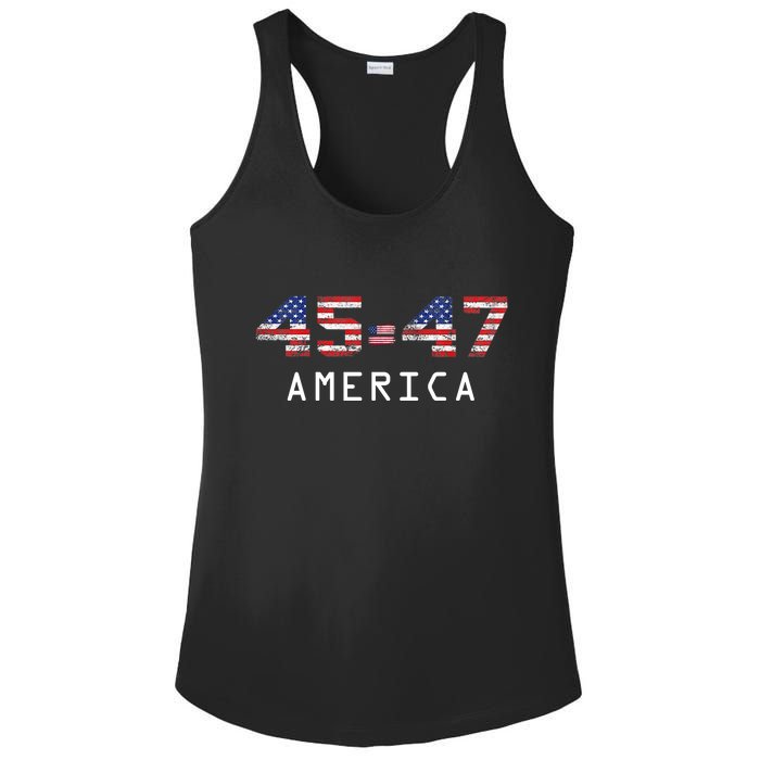 45 47 America Flag Ladies PosiCharge Competitor Racerback Tank