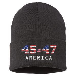 45 47 America Flag Sustainable Knit Beanie