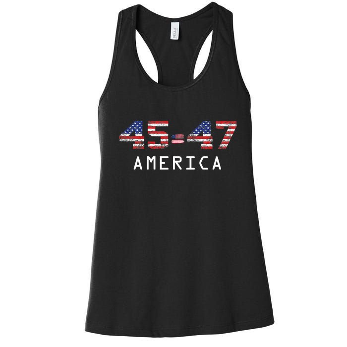 45 47 America Flag Women's Racerback Tank