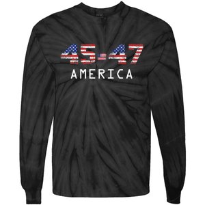 45 47 America Flag Tie-Dye Long Sleeve Shirt