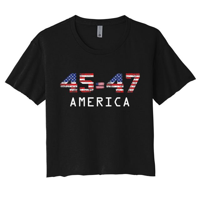 45 47 America Flag Crop Top