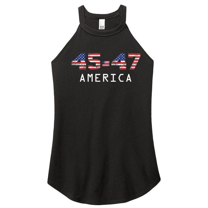 45 47 America Flag Women's Perfect Tri Rocker Tank