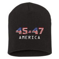 45 47 America Flag Short Acrylic Beanie