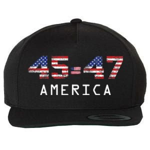 45 47 America Flag Wool Snapback Cap