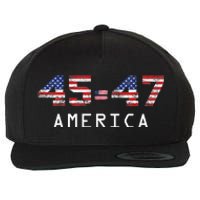 45 47 America Flag Wool Snapback Cap