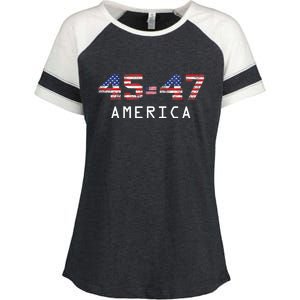 45 47 America Flag Enza Ladies Jersey Colorblock Tee