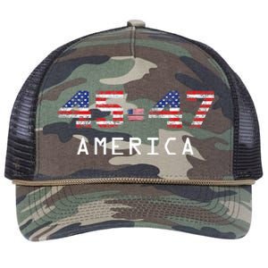 45 47 America Flag Retro Rope Trucker Hat Cap