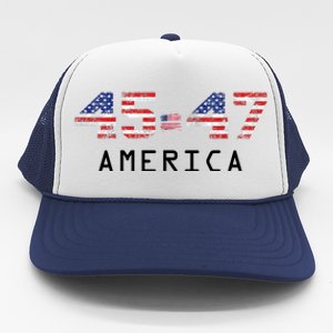 45 47 America Flag Trucker Hat