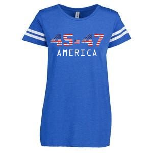 45 47 America Flag Enza Ladies Jersey Football T-Shirt