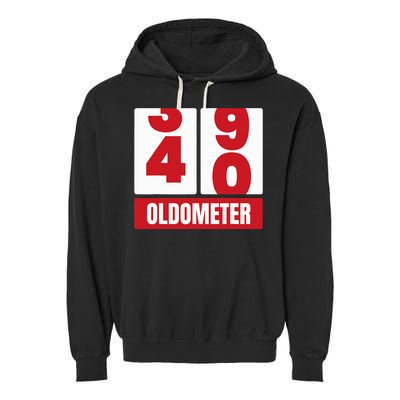 40th 40 Birthday Funny Gift Oldometer Garment-Dyed Fleece Hoodie