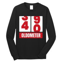 40th 40 Birthday Funny Gift Oldometer Long Sleeve Shirt