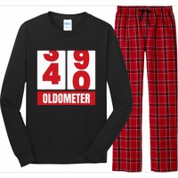 40th 40 Birthday Funny Gift Oldometer Long Sleeve Pajama Set