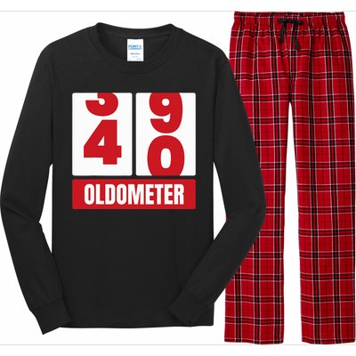 40th 40 Birthday Funny Gift Oldometer Long Sleeve Pajama Set