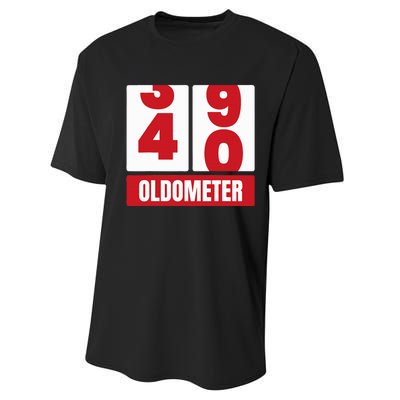 40th 40 Birthday Funny Gift Oldometer Performance Sprint T-Shirt