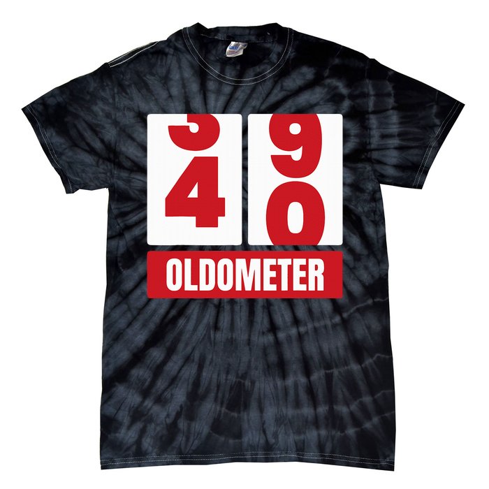 40th 40 Birthday Funny Gift Oldometer Tie-Dye T-Shirt