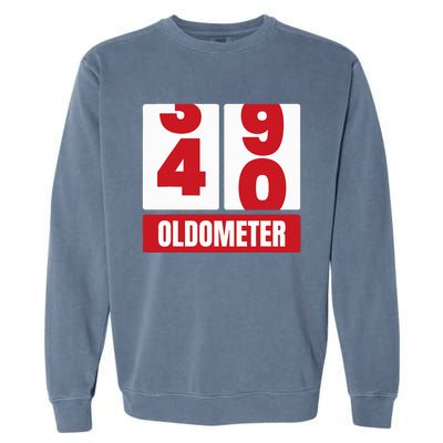 40th 40 Birthday Funny Gift Oldometer Garment-Dyed Sweatshirt