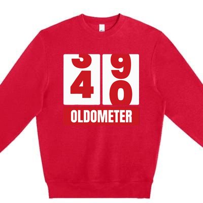 40th 40 Birthday Funny Gift Oldometer Premium Crewneck Sweatshirt