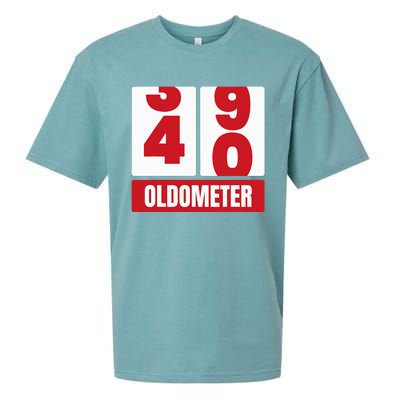 40th 40 Birthday Funny Gift Oldometer Sueded Cloud Jersey T-Shirt