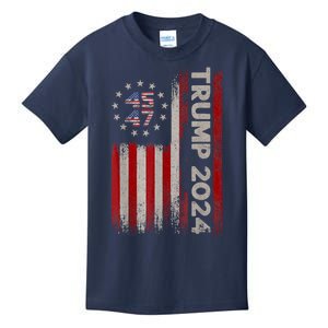 45 47 Donald Trump 2024 American Flag 2024 Election Kids T-Shirt