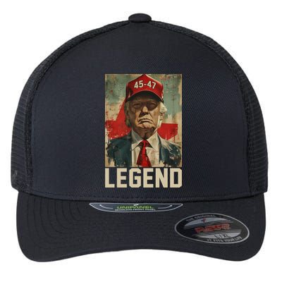 45 47 Donald Trump 2024 Legend Vintage Flexfit Unipanel Trucker Cap