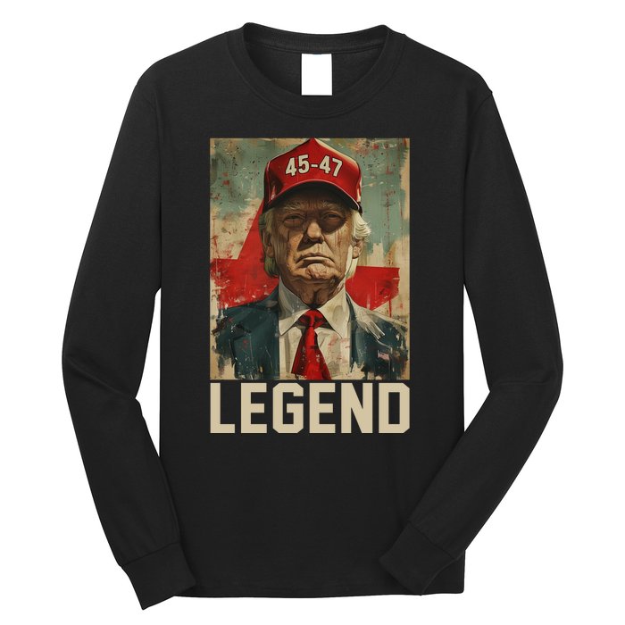 45 47 Donald Trump 2024 Legend Vintage Long Sleeve Shirt