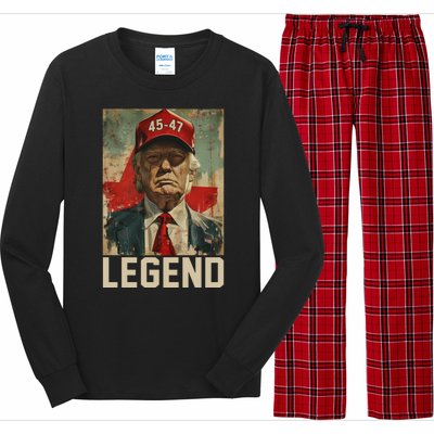 45 47 Donald Trump 2024 Legend Vintage Long Sleeve Pajama Set