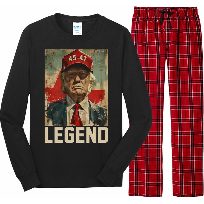 45 47 Donald Trump 2024 Legend Vintage Long Sleeve Pajama Set