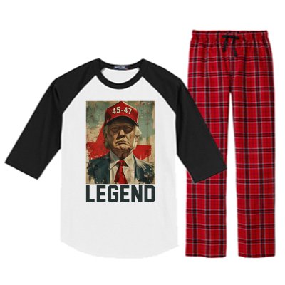 45 47 Donald Trump 2024 Legend Vintage Raglan Sleeve Pajama Set