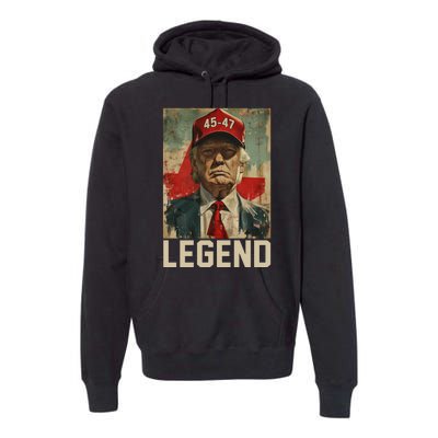 45 47 Donald Trump 2024 Legend Vintage Premium Hoodie