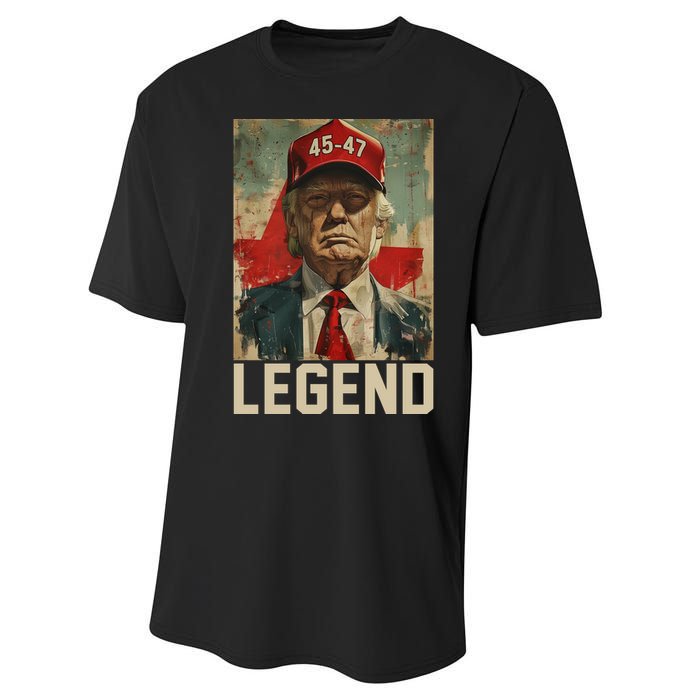 45 47 Donald Trump 2024 Legend Vintage Performance Sprint T-Shirt