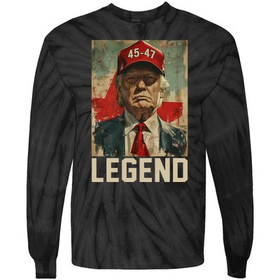 45 47 Donald Trump 2024 Legend Vintage Tie-Dye Long Sleeve Shirt