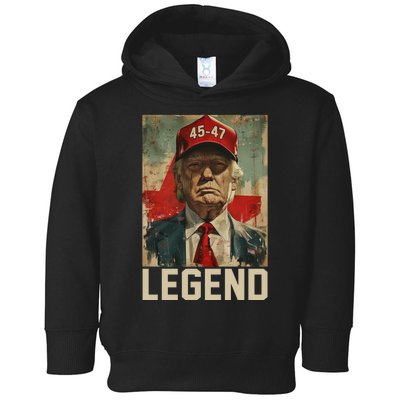 45 47 Donald Trump 2024 Legend Vintage Toddler Hoodie