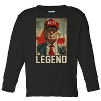 45 47 Donald Trump 2024 Legend Vintage Toddler Long Sleeve Shirt