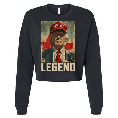 45 47 Donald Trump 2024 Legend Vintage Cropped Pullover Crew