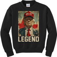 45 47 Donald Trump 2024 Legend Vintage Kids Sweatshirt