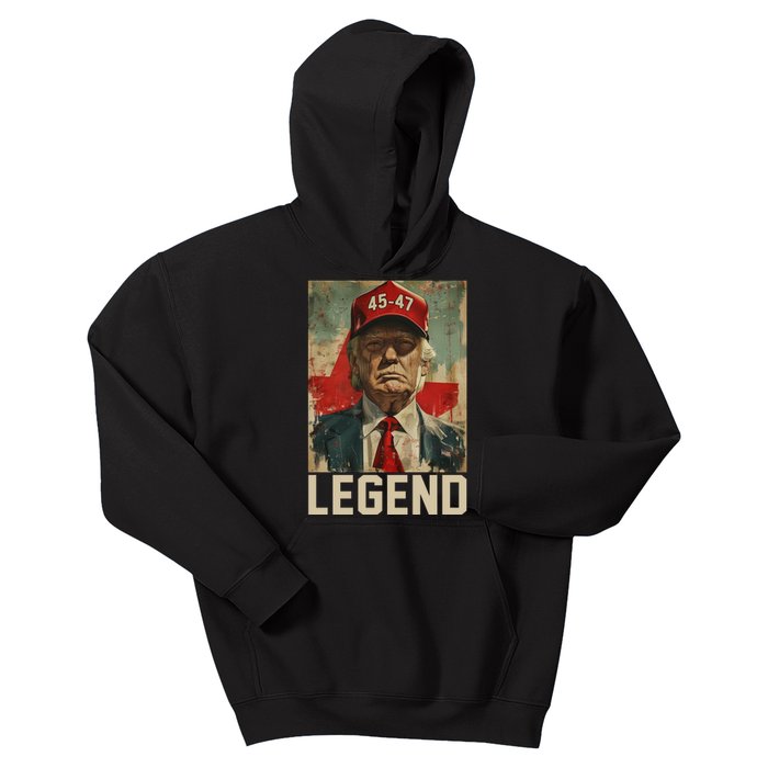 45 47 Donald Trump 2024 Legend Vintage Kids Hoodie