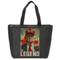 45 47 Donald Trump 2024 Legend Vintage Zip Tote Bag